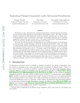 Estimating Principal Components under Adversarial Perturbations