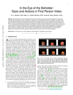 In the Eye of the Beholder: Gaze and Actions in First Person Video