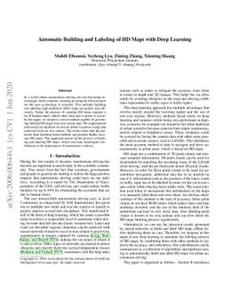 Automatic Building and Labeling of HD Maps with Deep Learning