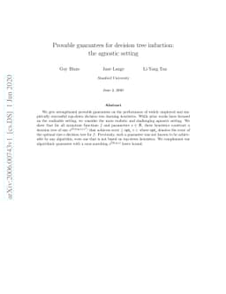Provable guarantees for decision tree induction: the agnostic setting