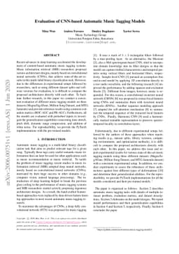Evaluation of CNN-based Automatic Music Tagging Models