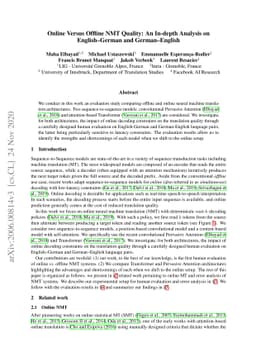 Online Versus Offline NMT Quality: An In-depth Analysis on
  English-German and German-English