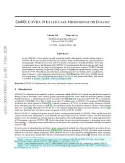 CoAID: COVID-19 Healthcare Misinformation Dataset