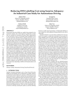 Reducing DNN Labelling Cost using Surprise Adequacy: An Industrial Case
  Study for Autonomous Driving