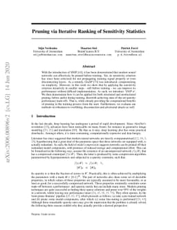 Pruning via Iterative Ranking of Sensitivity Statistics
