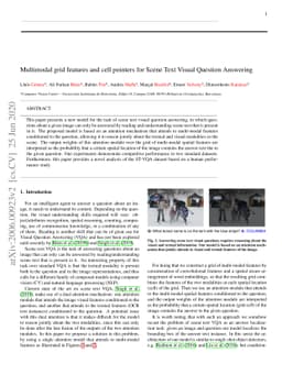 Multimodal grid features and cell pointers for Scene Text Visual
  Question Answering