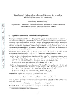 Conditional Independence Beyond Domain Separability: Discussion of
  Engelke and Hitz (2020)