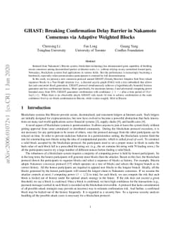GHAST: Breaking Confirmation Delay Barrier in Nakamoto Consensus via
  Adaptive Weighted Blocks