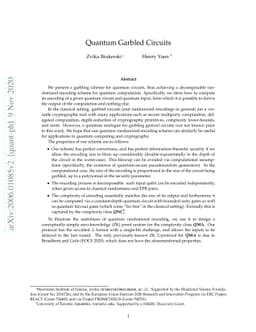 Quantum Garbled Circuits