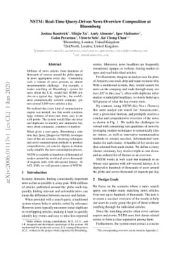 NSTM: Real-Time Query-Driven News Overview Composition at Bloomberg