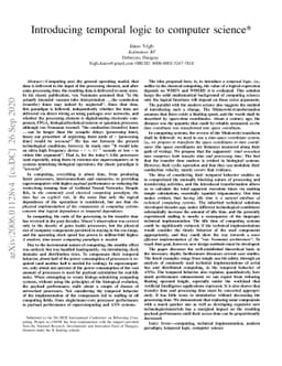 Introducing temporal behavior to computing science