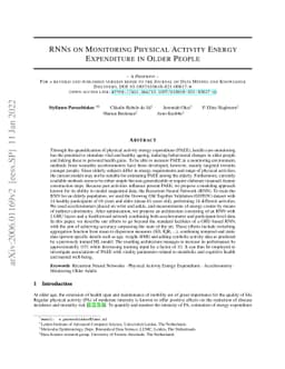 RNNs on Monitoring Physical Activity Energy Expenditure in Older People