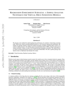 Regression Enrichment Surfaces: a Simple Analysis Technique for Virtual
  Drug Screening Models