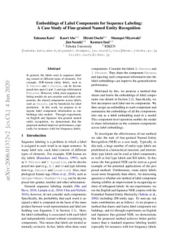 Embeddings of Label Components for Sequence Labeling: A Case Study of
  Fine-grained Named Entity Recognition