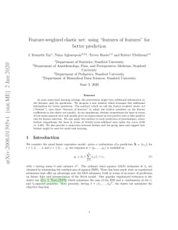 Feature-weighted elastic net: using "features of features" for better
  prediction
