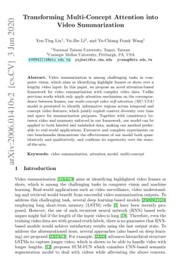 Transforming Multi-Concept Attention into Video Summarization