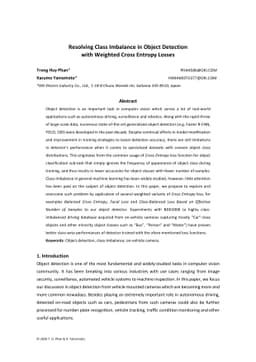 Resolving Class Imbalance in Object Detection with Weighted Cross
  Entropy Losses