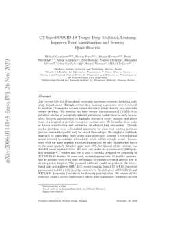 CT-based COVID-19 Triage: Deep Multitask Learning Improves Joint
  Identification and Severity Quantification