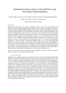 Relational Learning Analysis of Social Politics using Knowledge Graph
  Embedding