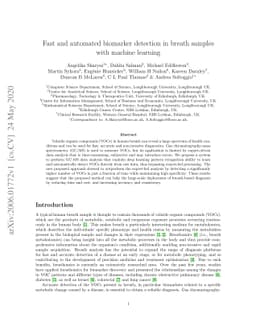 Fast and automated biomarker detection in breath samples with machine
  learning