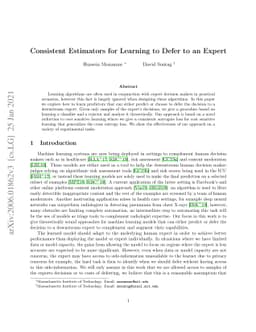 Consistent Estimators for Learning to Defer to an Expert