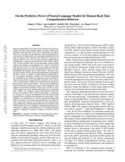 On the Predictive Power of Neural Language Models for Human Real-Time
  Comprehension Behavior