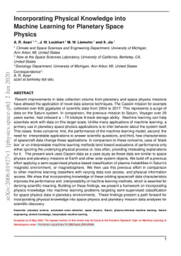 Incorporating Physical Knowledge into Machine Learning for Planetary
  Space Physics