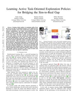 Learning Active Task-Oriented Exploration Policies for Bridging the
  Sim-to-Real Gap