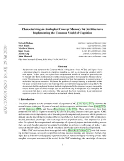 Characterizing an Analogical Concept Memory for Architectures
  Implementing the Common Model of Cognition