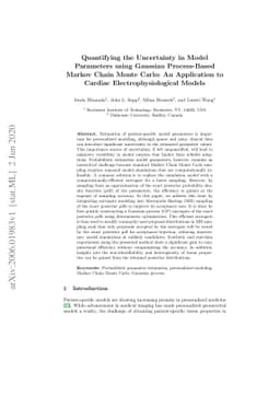 Quantifying the Uncertainty in Model Parameters Using Gaussian
  Process-Based Markov Chain Monte Carlo: An Application to Cardiac
  Electrophysiological Models