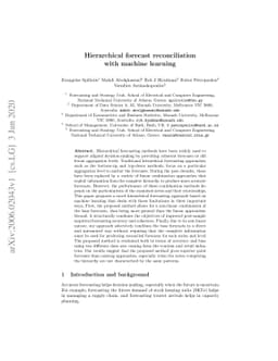 Hierarchical forecast reconciliation with machine learning