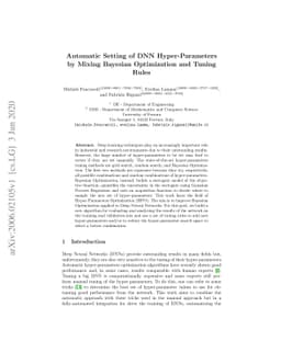 Automatic Setting of DNN Hyper-Parameters by Mixing Bayesian
  Optimization and Tuning Rules