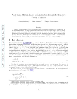Near-Tight Margin-Based Generalization Bounds for Support Vector
  Machines