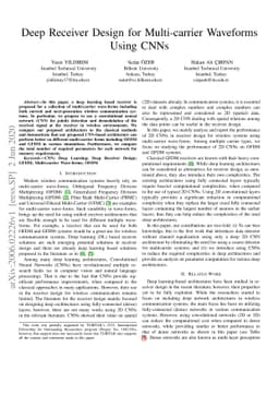 Deep Receiver Design for Multi-carrier Waveforms Using CNNs