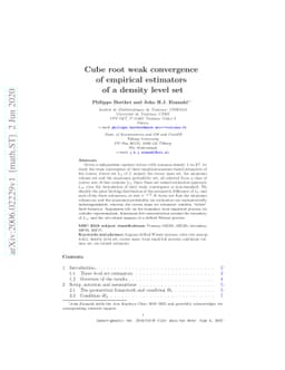 Cube root weak convergence of empirical estimators of a density level
  set