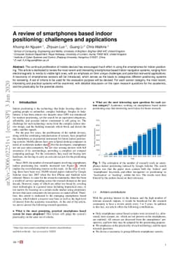 A review of smartphones based indoor positioning: challenges and
  applications