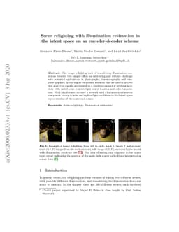 Scene relighting with illumination estimation in the latent space on an
  encoder-decoder scheme