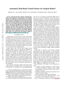 Anatomical Mesh-Based Virtual Fixtures for Surgical Robots