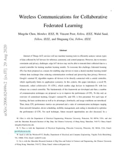 Wireless Communications for Collaborative Federated Learning