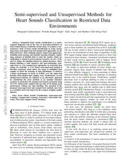 Semi-supervised and Unsupervised Methods for Heart Sounds Classification
  in Restricted Data Environments