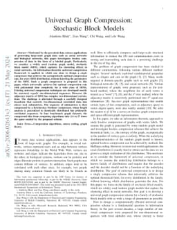 Universal Graph Compression: Stochastic Block Models
