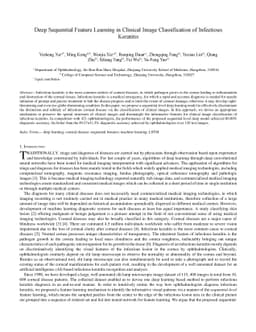 Deep Sequential Feature Learning in Clinical Image Classification of
  Infectious Keratitis