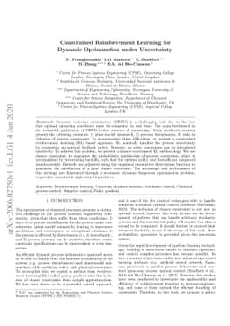 Constrained Reinforcement Learning for Dynamic Optimization under
  Uncertainty