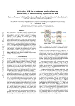 Multi-talker ASR for an unknown number of sources: Joint training of
  source counting, separation and ASR