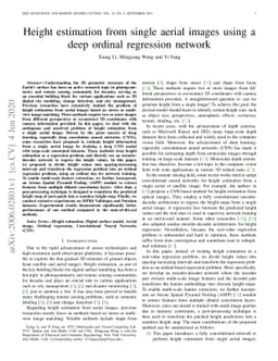 Height estimation from single aerial images using a deep ordinal
  regression network