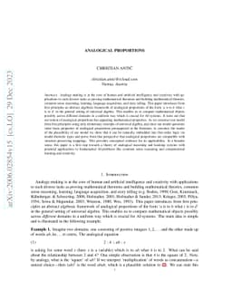 Analogical proportions