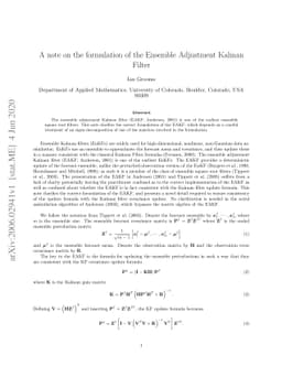 A note on the formulation of the Ensemble Adjustment Kalman Filter