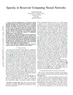 Sparsity in Reservoir Computing Neural Networks