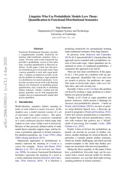 Linguists Who Use Probabilistic Models Love Them: Quantification in
  Functional Distributional Semantics