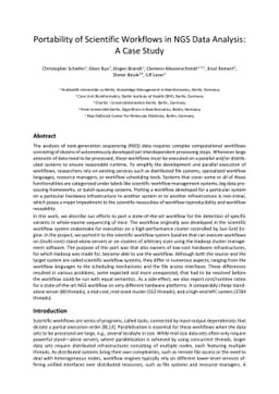 Portability of Scientific Workflows in NGS Data Analysis: A Case Study